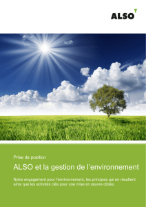 ALSO et la gestion de l`environnement