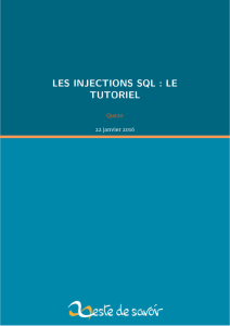 LES INJECTIONS SQL : LE TUTORIEL