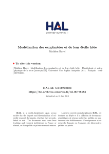 Modélisation des exoplanètes et de leur étoile hôte