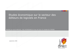Etudes économique sur le secteur des éditeurs de logiciels en France