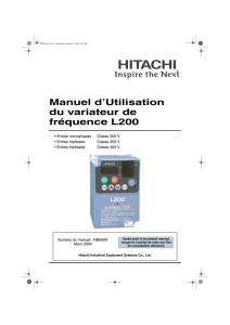 Manuel d`Utilisation du variateur de fréquence L200