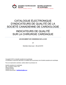 Indicateurs de qualité concernant la chirurgie cardiaque