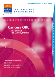 Cancers ORL - Ligue contre le cancer