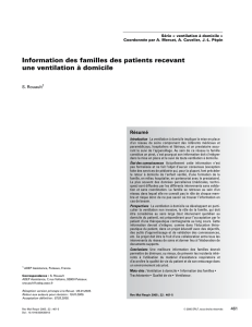 Information des familles des patients recevant une ventilation