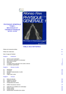 physique generale table des matieres