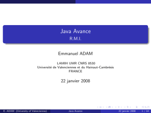 Java Avance - RMI - Site d`Emmanuel Adam