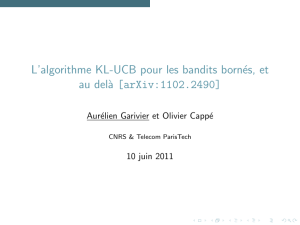 L`algorithme KL-UCB pour les bandits bornés, et au delà [arXiv