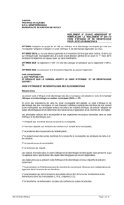 Règlement 2014-02 relatif au Code d`éthique et de déontologie des