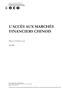 l`accès aux marchés financiers chinois - Seco