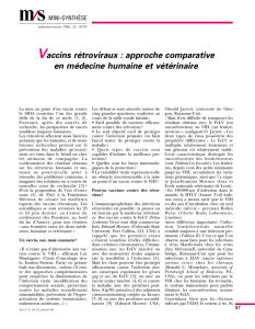Vaccins rétroviraux : approche comparative en - iPubli