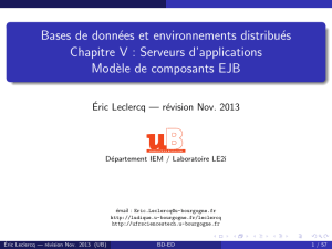 Serveurs d`applications Modèle de composants EJB