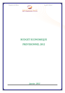 Budget économique prévisionnel 2012
