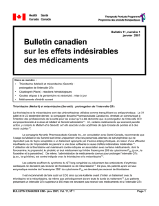 Bulletin canadien sur les effets indésirables des médicaments