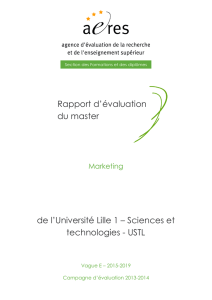 Evaluation du master Marketing de l`Université Lille 1