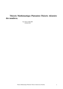 Théorie Mathématique Platoniste-Théorie Aléatoire des