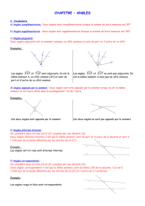 CHAPITRE : ANGLES