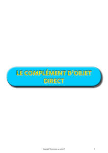 le complément d`objet direct le complément d`objet direct