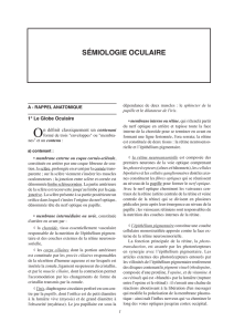 SÉMIOLOGIE OCULAIRE