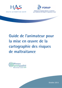 Guide de l`animateur pour la mise en œuvre de la