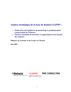 Analyse stratégique de la base de données EAPMV :