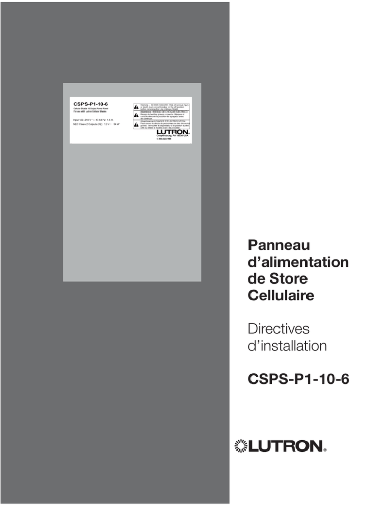 Panneau d`alimentation de Store Cellulaire Directives d