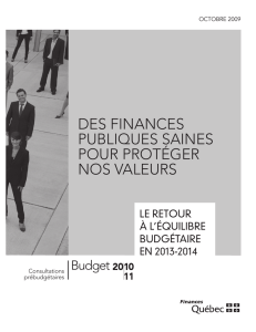 le retour à l`équilibre budgétaire en 2013-2014