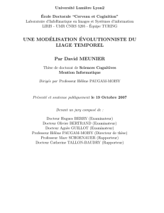 UNE MOD´ELISATION´EVOLUTIONNISTE DU LIAGE TEMPOREL