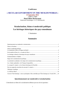 Sécularisation, Islam, et modernité politique