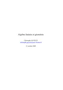 Cours d`Algèbre linéaire et géométrie - Cours-info