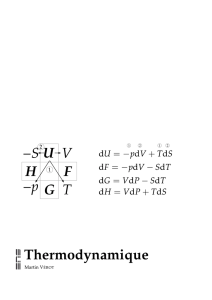 Polycopié de cours de thermodynamique