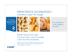 Principaux allergènes : connaître ce que l`on mange