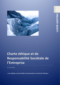 Charte éthique et de Responsabilité Sociétale de l