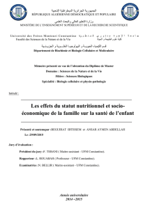 Les effets du statut nutritionnel et socio