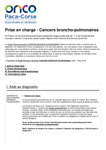 Prise en charge - Cancers broncho-pulmonaires