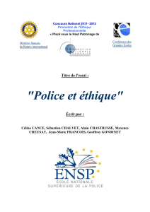 Police et Ethique - Ecole Nationale Supérieure de la Police