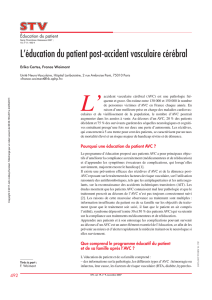 L`éducation du patient post-accident vasculaire cérébral