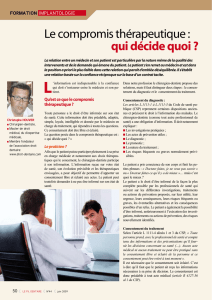 Le compromis thérapeutique : qui décide quoi