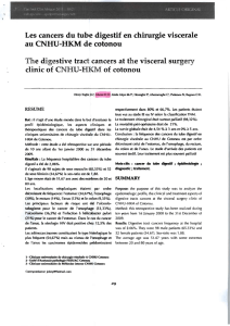 Les cancers du tube digestif en chirurgie viscerale au CNHU