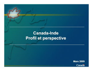 Canada-Inde Profil et perspective Canada