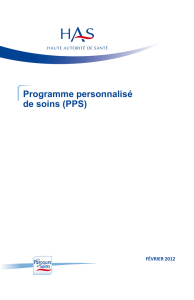 Programme personnalisé de soins (PPS)