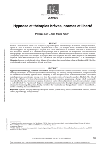 Hypnose et thérapies brèves, normes et liberté