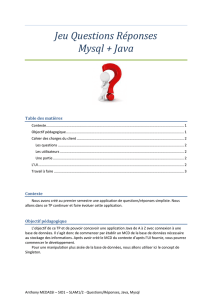 Jeu Questions Réponses Mysql + Java