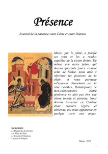 Journal de la paroisse saint Côme et saint Damien Moïse, par le
