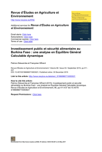 Revue d`Études en Agriculture et Environnement Investissement