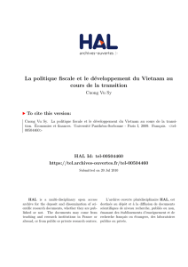 La politique fiscale et le développement du Vietnam au cours de la
