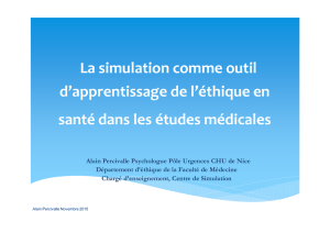 La simulation comme outil d`apprentissage de l`éthique en santé