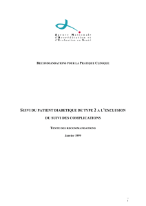SUIVI DU PATIENT DIABETIQUE DE TYPE 2 A L`EXCLUSION DU