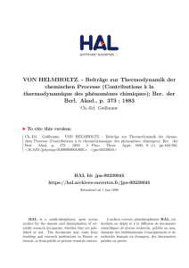 VON HELMHOLTZ. - Beiträge zur Thermodynamik der