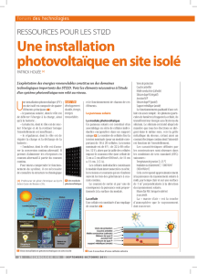 Une installation photovoltaïque en site isolé