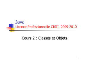 Cours 2 : Classes et Objets